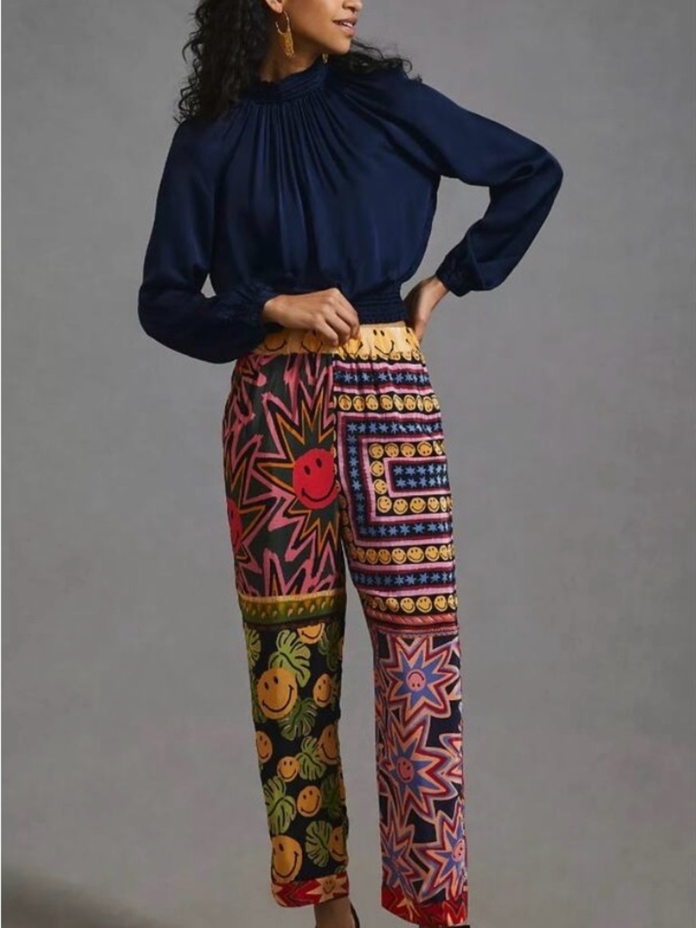 FARM Rio X Smiley Collection - Patchwork Smile-Print  Trousers